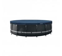 Intex Round Swimming Pool Cover - All Seasons Deluxe Debris Cover Frame Pool 5.49M
