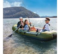 Intex Seahawk 3 Person Inflatable Boat Set Oars Pump Motor Mount Fishing