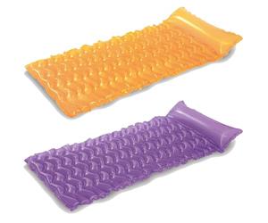 Intex - Tote-N-Float Wave Inflatable Air Mat, (90 inches X 34 inches), (Colors May Vary), (2 Pack)