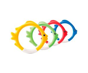 Intex Underwater Swimming Diving Pool Water Toy Rings 4 Pack Multiple Colors