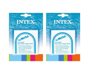 INTEX Wet Set Adhesive Vinyl Plastic Swimming Pool Tube Repair Patch 12 Pack