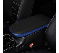 INTGET Center Console Armrest Cover for Toyota RAV4 Accessories 2025 2024 2023 2022 2021 2020 2019 Leather Middle Console Lid Cover Pad Protector Arm Rest Covering Car(Black with Blue)