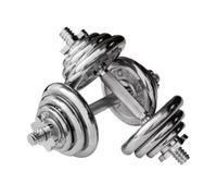 InTheMarket 20kg Chrome Dumbbell Set - Adjustable Free Weights for Strength Training & Home Gym - Durable Steel with Secure Spinlock Collars
