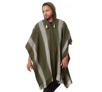 INTI ALPACA Alpaca Hooded Poncho for Men - Warm and soft wool cloak Cape -Comfortable House Coat, Green, One Size