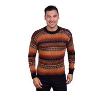 INTI ALPACA Crewneck Jumper for Men - Peruvian Alpaca Wool (Large) Multicoloured