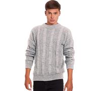 INTI ALPACA Thick Handmade Sweater for Men in Alpaca Wool - Winter Crewneck Pullover - Chunky Knit Jumper, Black, Large