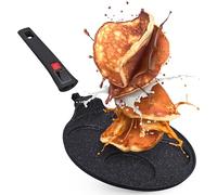 INTIGNIS Pancake Pan Nonstick - Multi Hole Mini Pancake Maker with Removable Handle, 7 Hole American Style Crepe & Pancake Pan for Perfect, Frying Eggs, Uthappam, Induction Compatible