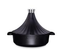 INTIGNIS® Tagine Cooking Pot | 28cm / 4.2L Aluminium | Oven Proof | Induction, Gas, Electric, Ceramic, Halogen | Chemical Free Non Stick | Traditional Moroccan Pan (Black)