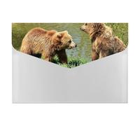 Intimate Brown Bear Pair Expanding File Organizer, Multi-Pocket Accordion Folder, Document Storage and Office Supplies