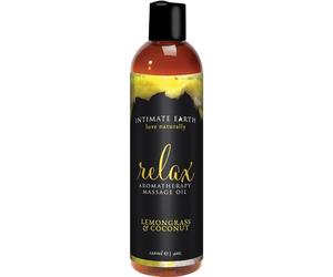 Intimate Earth Relax Aromatherapy Massage Oil Lemongrass & Coconut 120ml