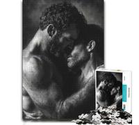 Intimate Embrace Monochromatic Passion Portra Jigsaw Puzzle, 1000 Piece | Enjoy a screen-free activity for adults during family time for a satisfying challenge.