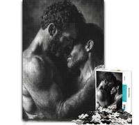 Intimate Embrace Monochromatic Passion Portra Jigsaw Puzzle, 1000 Piece | Weekend puzzle activity on quiet evenings for steady concentration.