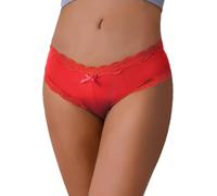 Intimate Fantasies Silky Lace Trim Knickers Womens Soft Comfortable Briefs Black Pink Red Sizes 8 10 12 14 16 18 20 M (UK, Numeric, 12, 14, Regular, Regular, Red)