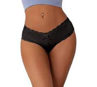 Intimate Fantasies Silky Lace Trim Knickers Womens Soft Comfortable Briefs Black Pink Red Sizes 8 10 12 14 16 18 20 M (UK, Numeric, 12, 14, Regular, Regular, Black)