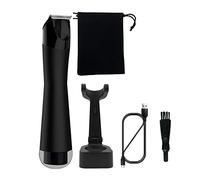 Intimate Hair Trimmer for Groin Area, with Base and Bag | Waterproof Wet / Dry Body Grooming for Men, Pubic Hair Removal and Epilator with LED