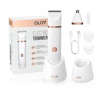 Intimate Shaver for Women, Electric Women's Razor with Nose Hair Trimmer, USB Charging Station, Ceramic Blade, Waterproof for Wet and Dry Shaving