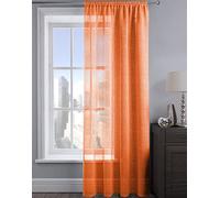 Intimates 1 Panel Woven Shimmer Voile Curtains Window Voile Panel Drapes Treatment for Bedroom and Living (Orange, 54" w x 54" d)