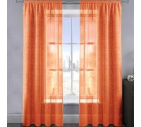 Intimates 2 Panels Woven Shimmer Voile Curtains Window Voile Panels Drapes Treatment for Bedroom and Living (Orange, 54" w x 72" d)