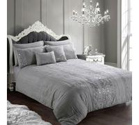Intimates Amara Crinkle Pleated Sequin Duvet Cover & Pillowcase Set - Silver - Single