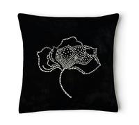 Intimates Beautiful Velvet Rose Gem Stud Cushion - 43cm x 43cm - Black