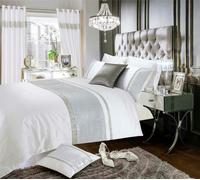 Intimates Chanelle Velvet Faux Silk Duvet Cover & Pillowcase Set - White - Single