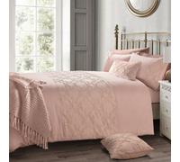 Intimates Chic Home Style Tufted Duvet Cover & Pillowcase Set - Wrinkle-Resistant Modern Bedding Set - Machine Washable - Blush Pink