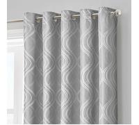Intimates Clarissa Ring Top Curtain in Grey | Size: 168 cm width x 137 cm drop Intimates Grey 168 cm width x 137 cm drop