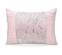 Intimates Crinkle Ruffle Sparkle Diamante Sequins Lace Star Bedding Duvet Cover and Pillowcase Set (Filled Boudoir, Marini Blush Pink)