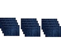 Intimates Crushed Diamante Velvet Luxury Table Runner Placemats (12 x Placemats, Navy Blue)