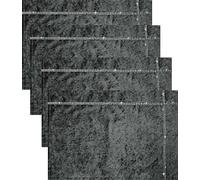 Intimates Crushed Diamante Velvet Luxury Table Runner Placemats (4 x Placemats, Charcoal Grey)