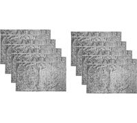 Intimates Crushed Diamante Velvet Luxury Table Runner Placemats (8 x Placemats, Silver)