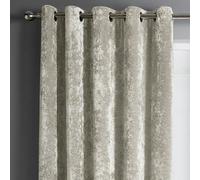 Intimates Crushed Velvet Ready Made Eyelet Curtains - Natural