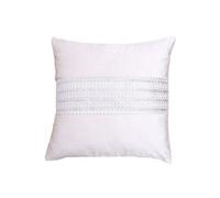 Intimates Elegant Design Sequin Panel Sofa Cushion, Matte Satin With Zip Closure - Cream