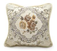 Intimates Elegant Floral Design Jacquard Fabric Sofa Cushion, Zip Closure, Machine Washable - Multicolour