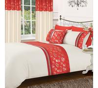 Intimates Elegant Foil Printed Duvet Cover & Pillowcase Set in Red | Size: King Intimates Red King