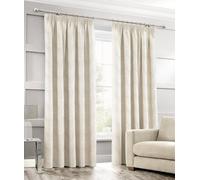 Intimates Elegant Jacquard Waffle Curtains, Header Tape Top, Modern Drapery For Living Room Or Bedroom, Machine Washable - Cream
