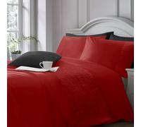 Intimates Elegant Pinsonic Geometric Duvet Cover & Pillowcase Set in Red | Size: Super King Intimates Red Super King