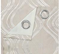Intimates Elegant Ring Top Curtains - Woven Jacquard Lined, Soft Touch For Living Room Or Bedroom - Machine Washable, - Beige