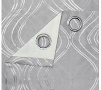 Intimates Elegant Ring Top Curtains - Woven Jacquard Lined, Soft Touch For Living Room Or Bedroom - Machine Washable, - Grey