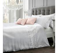 Intimates Faux Silk Nouvelle Lace Duvet Cover & Pillowcase Set - White - Super King