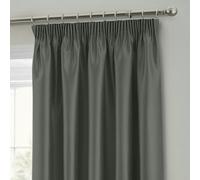 Intimates Faux Silk Pencil Pleat Curtains - 117cm x 137cm - Charcoal