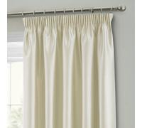 Intimates Faux Silk Pencil Pleat Curtains - 117cm x 137cm - Cream