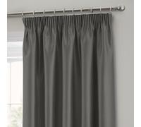 Intimates Faux Silk Pencil Pleat Curtains in Charcoal | Size: 168 cm width x 183 cm drop Intimates Charcoal 168 cm width x 183 cm drop