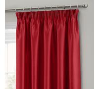 Intimates Faux Silk Pencil Pleat Curtains in Red | Size: 168 cm width x 229 cm drop Intimates Red 168 cm width x 229 cm drop