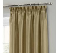Intimates Faux Silk Pencil Pleat Curtains - Latte