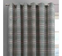 Intimates Hugo Check Ready Made Eyelet Curtains - Grey