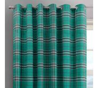 Intimates Hugo Check Ready Made Eyelet Curtains - Teal