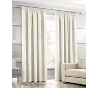 Intimates Jacquard Floral Weave Header Tape Top Curtains, Easy-Care, Luxury Window Dressing For Living Room Or Bedroom - Cream