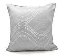 Intimates Jacquard Geometric Swirl Pattern Scatter Cushion Filled Decorative Cushion Bedroom and Living Decor (Silver Grey, Cushion (Filled): 43 x 43cm)
