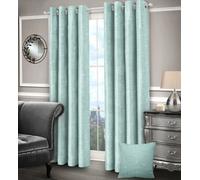Intimates Jacquard Shimmer Ring Top Curtains - Modern Home Decor Curtains, Durable & Machine Washable - Stylish Window Treatment - Duck Egg
